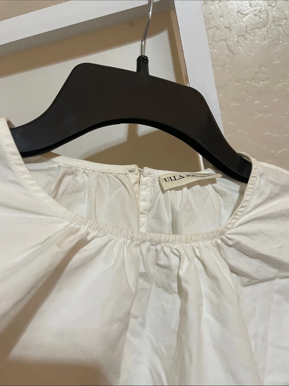Ulla Johnson Cream Ruffle-Sleeve Cotton Blouse - Picture 3 of 5